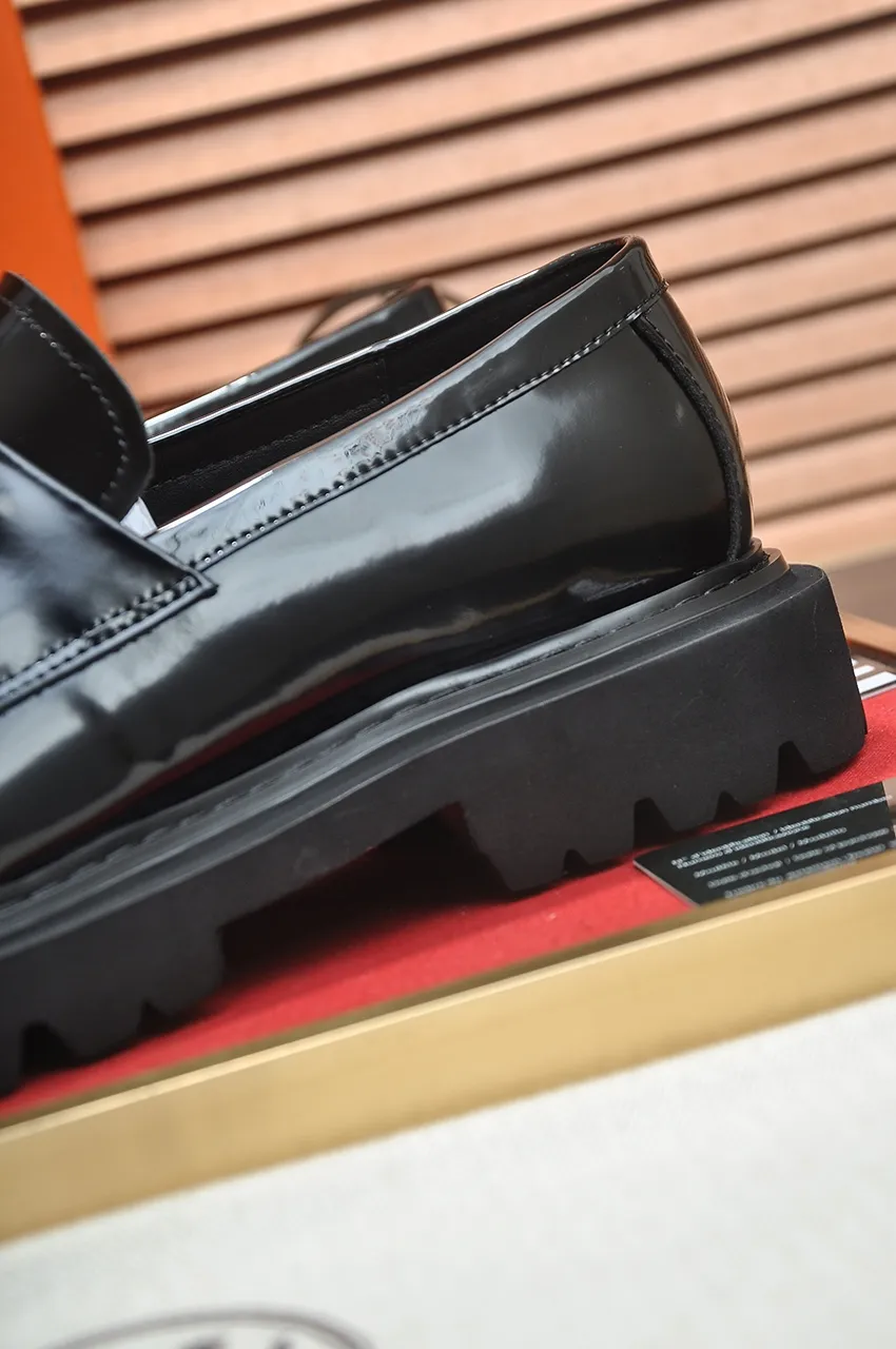 Men's men's shoes 💰720💶【[Hermes HERMES】】(High-end Niuli) New 🍀 HERMES - top version of classic casual leather shoes! Made of imported original cowhide, the inner top layer is comfortable cowhide lining! Original wear-resistant rubber foam outsole! High quality products! Code number 38-45 (45 customized)